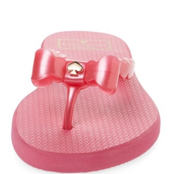 New Kate Spade pink flip flops with a bow - Picture 6 of 9
